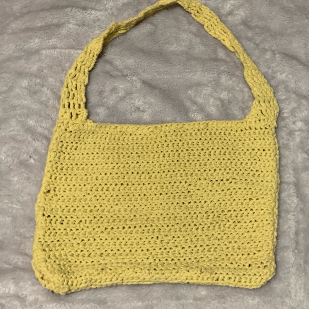 Yellow crochet bag